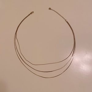 14K Gold triple chain necklace